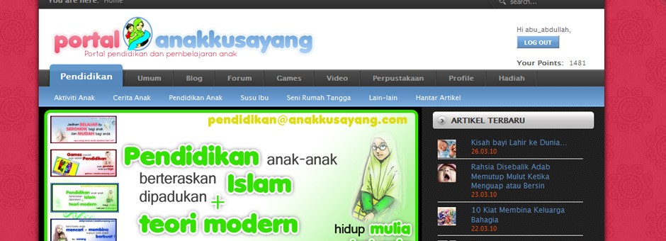 Portal Pendidikan AnakkuSayang adalah portal yang menggabungkan pelbagai fungsi dalam satu website. Ia mengandungi artikel, forum, video, dokumen, sistem point, dan pelbagai fungsi lainnya.